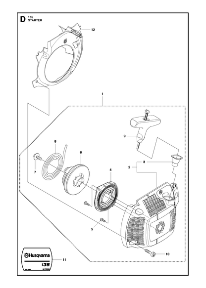 Husqvarna 504596901 onderdelentekening - positie 2