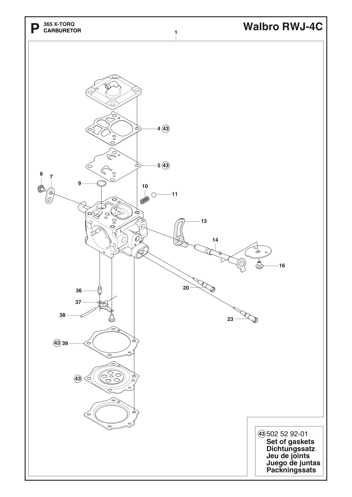 Husqvarna 501467501 onderdelentekening - positie 39