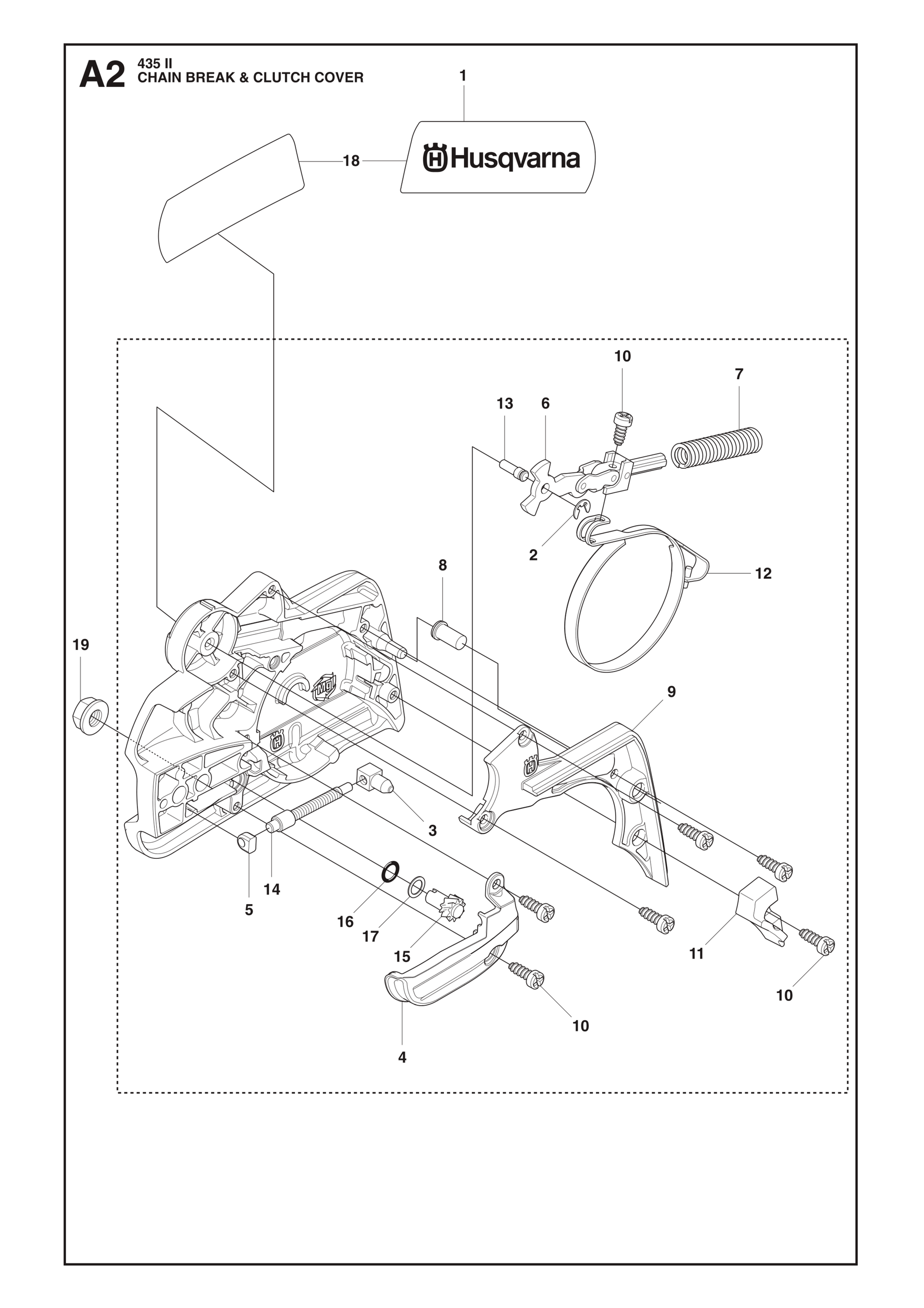 Husqvarna 503220010 onderdelentekening - positie 19