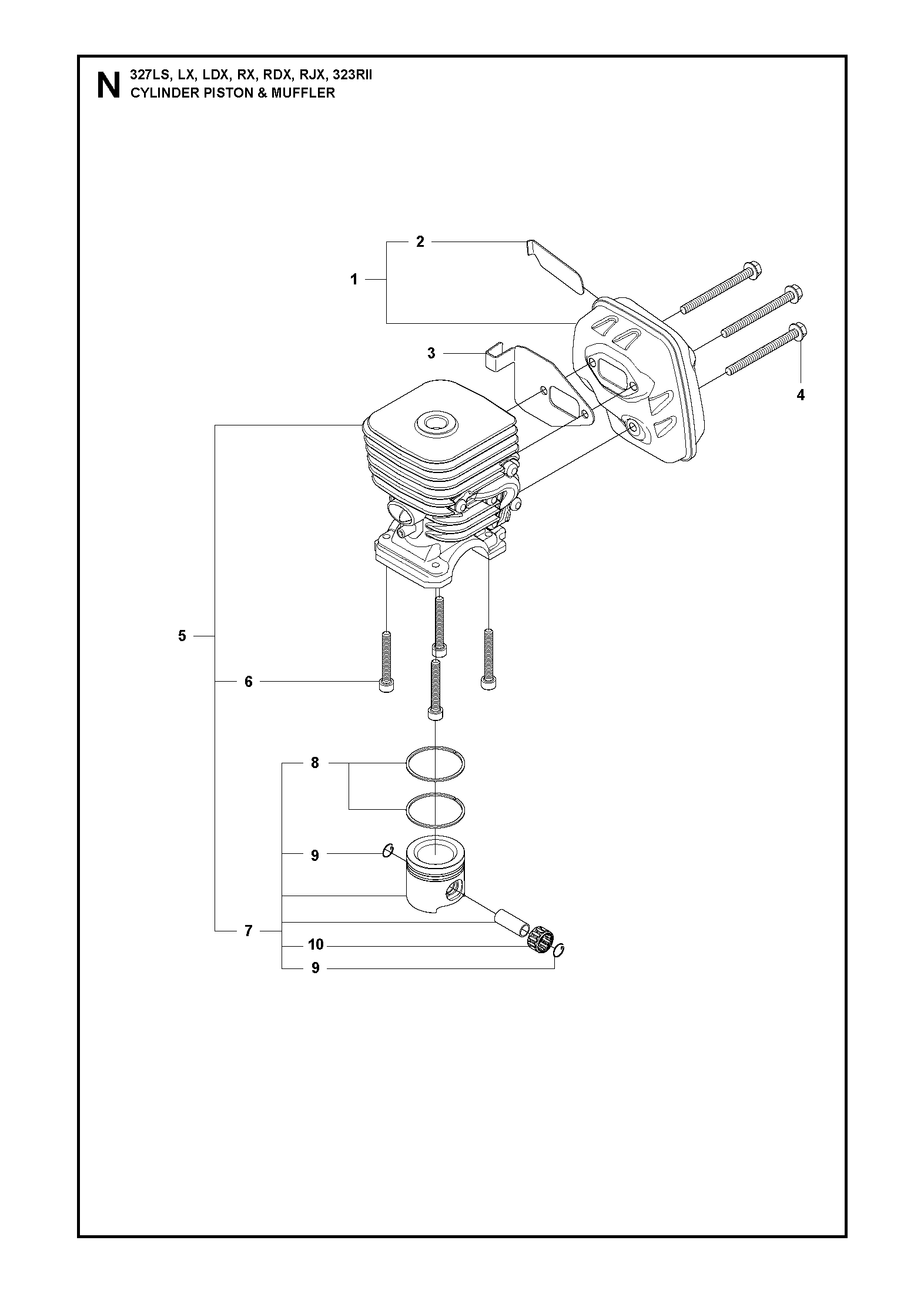 Husqvarna 503712201 onderdelentekening - positie 10