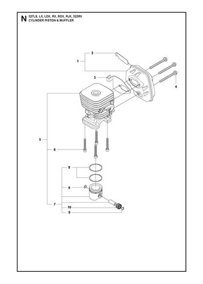 Husqvarna 503712201 onderdelentekening - positie 10