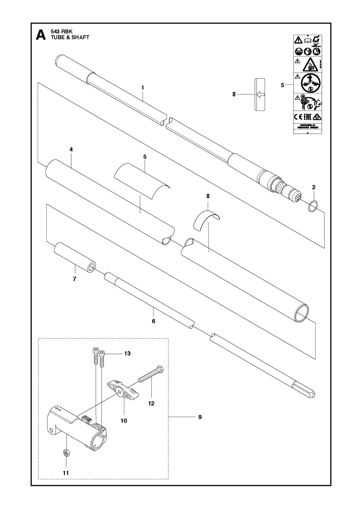 Husqvarna 580890601 onderdelentekening - positie 6