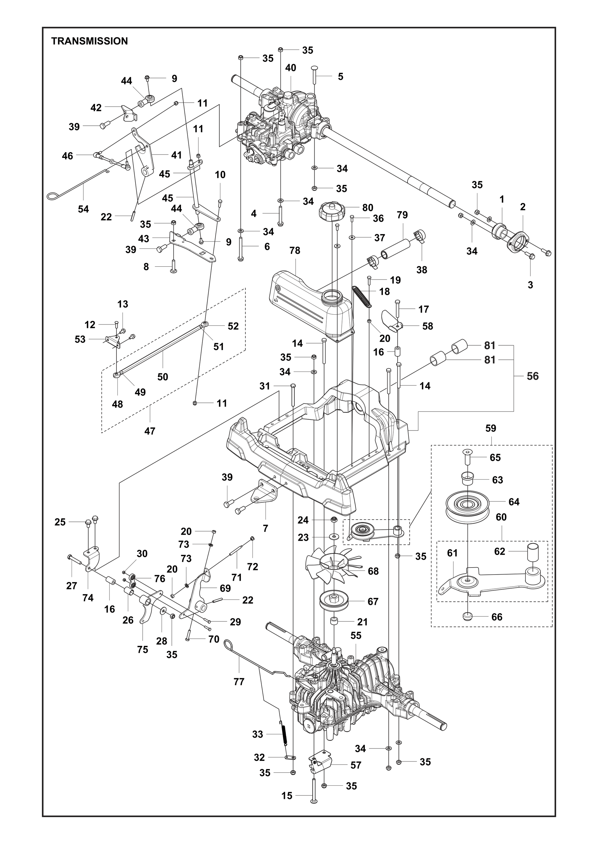 Husqvarna 503221018 onderdelentekening - positie 49