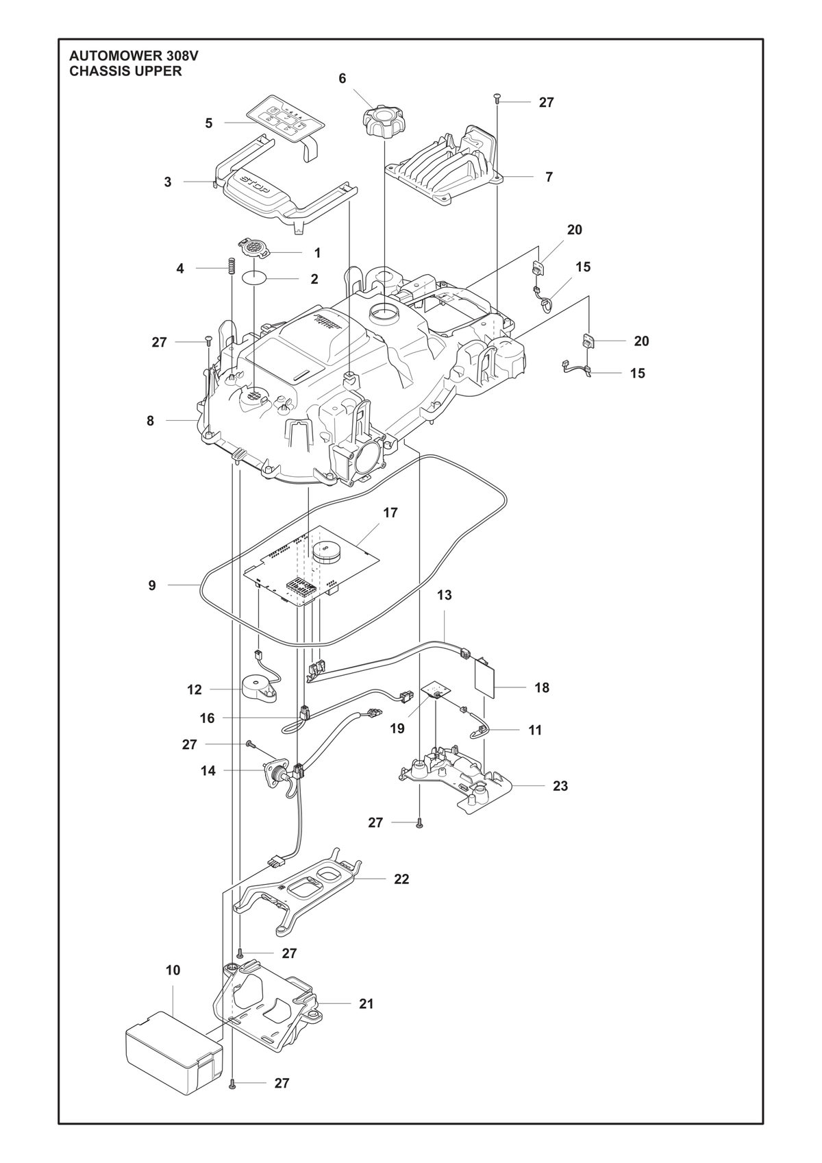 Husqvarna 548673101 onderdelentekening - positie 22