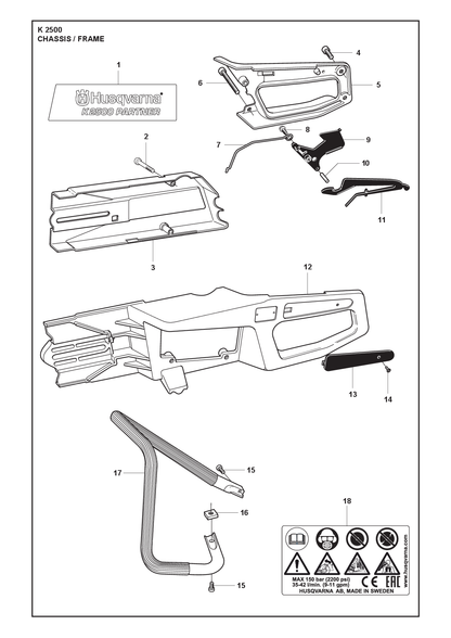 Husqvarna 506203602 onderdelentekening - positie 12