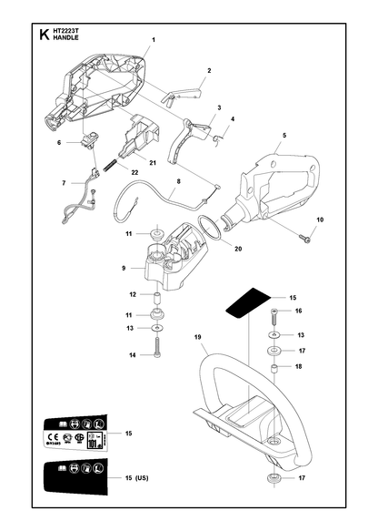 Husqvarna 504089302 onderdelentekening - positie 1