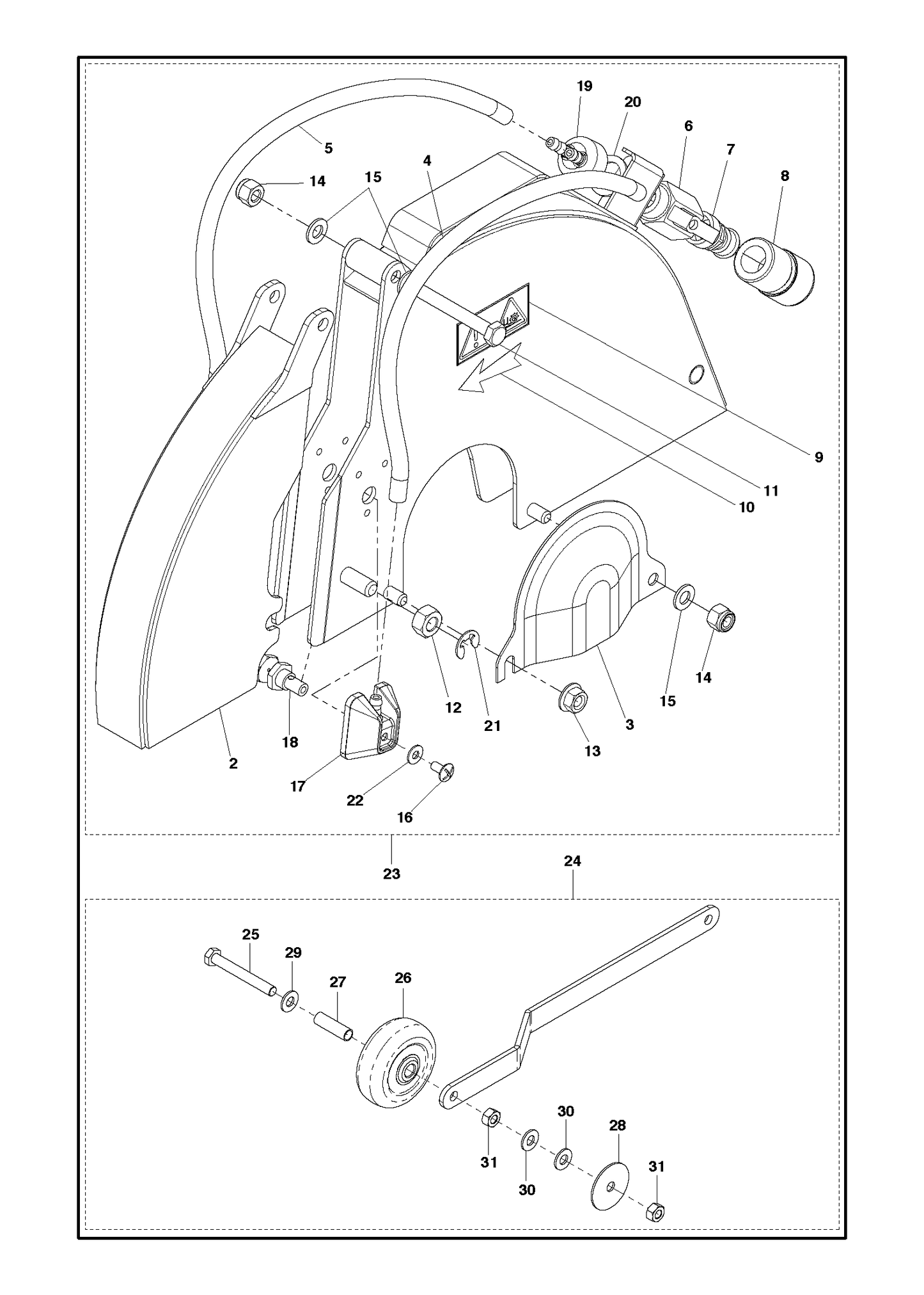 Husqvarna 501387501 onderdelentekening - positie 20