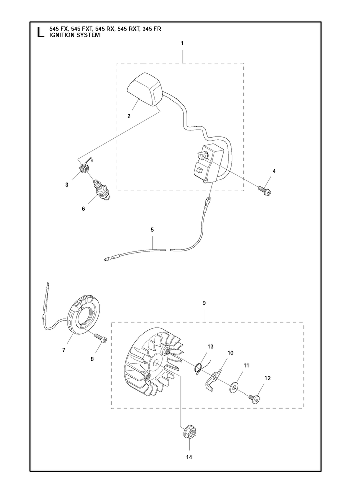 Husqvarna 585073904 onderdelentekening - positie 1