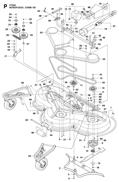 Husqvarna 522523601 onderdelentekening - positie 71