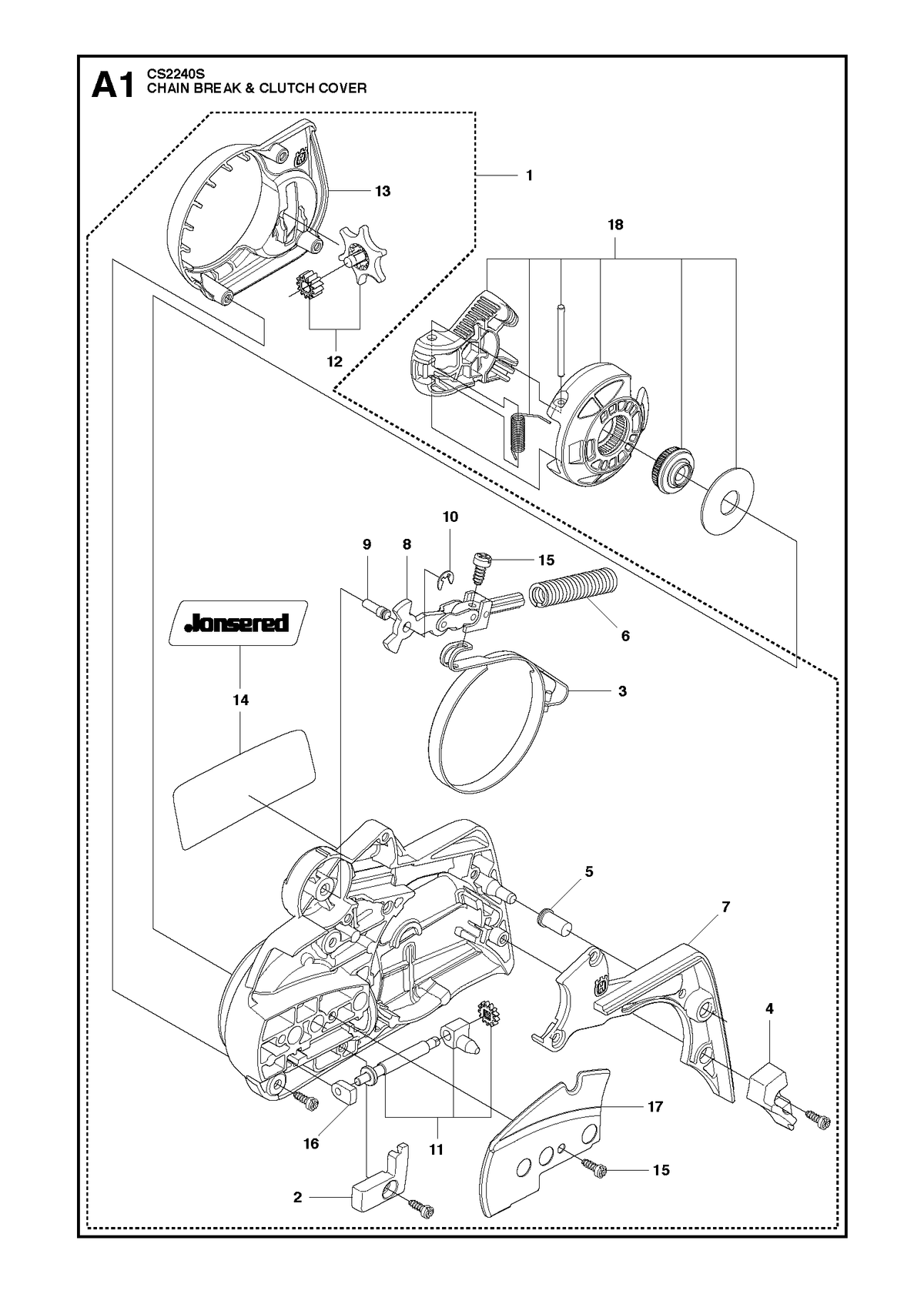Husqvarna 544194906 onderdelentekening - positie 1