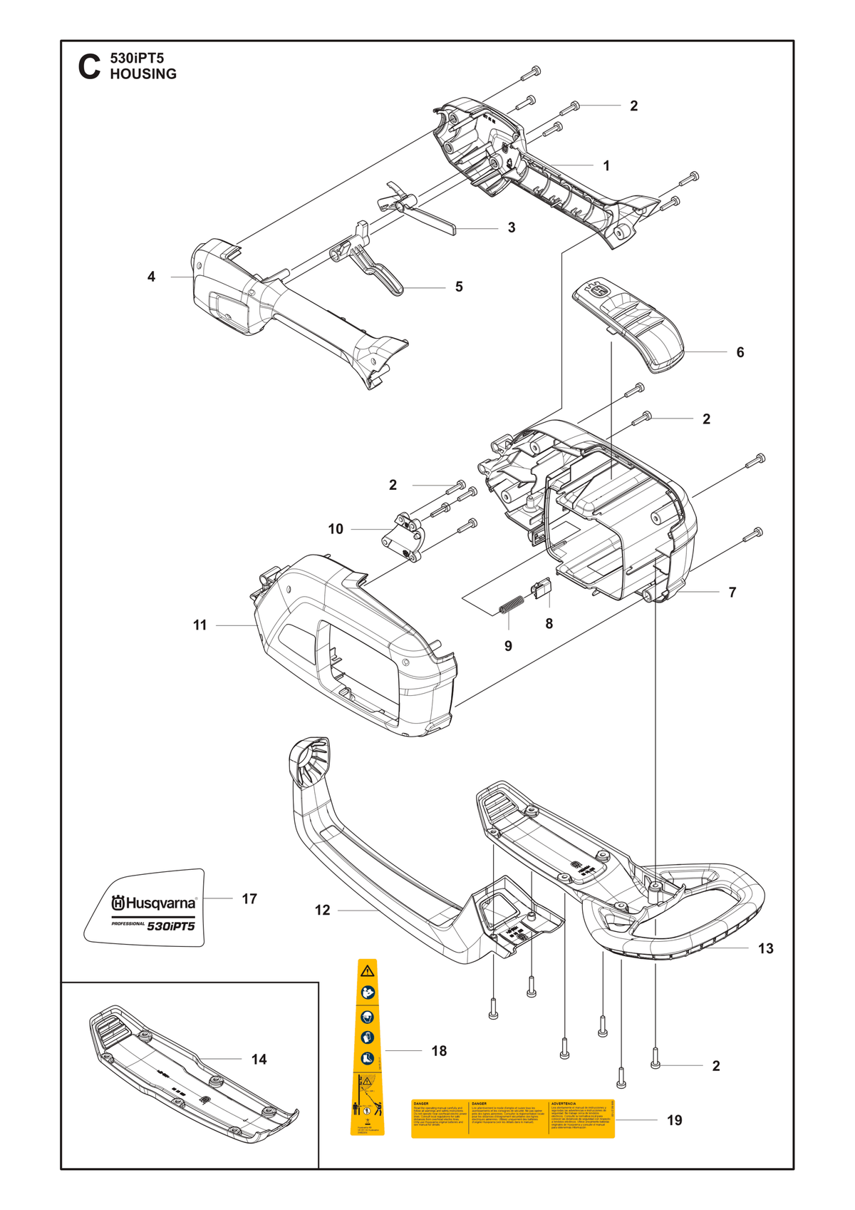 Husqvarna 588602805 onderdelentekening - positie 17