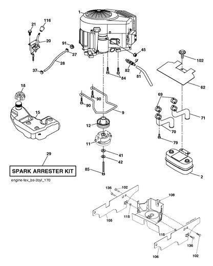 Husqvarna 501268602 onderdelentekening - positie 105