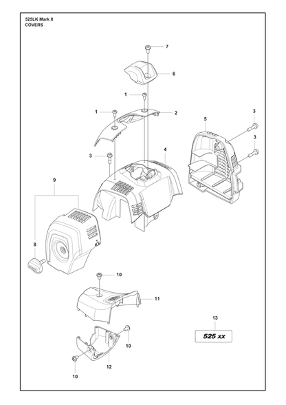 Husqvarna 503213512 onderdelentekening - positie 1