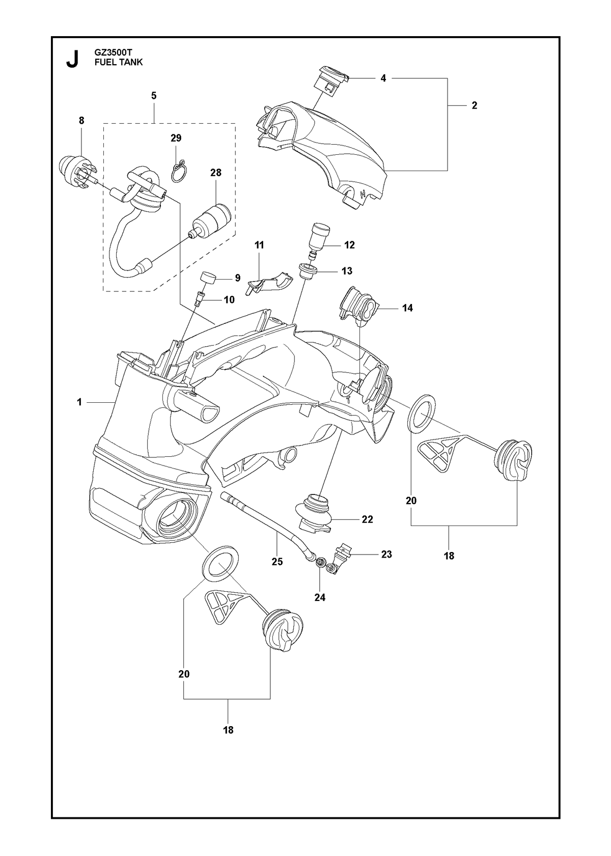 Husqvarna 579518901 onderdelentekening - positie 18