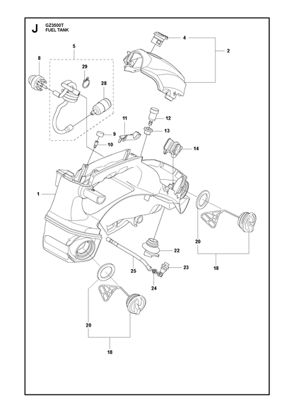Husqvarna 579519001 onderdelentekening - positie 20