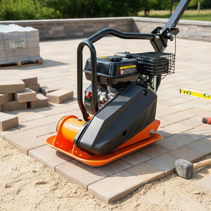 Altrad Eco trilplaat MASTER - 63kg SET met wielstel & rubber trilmat