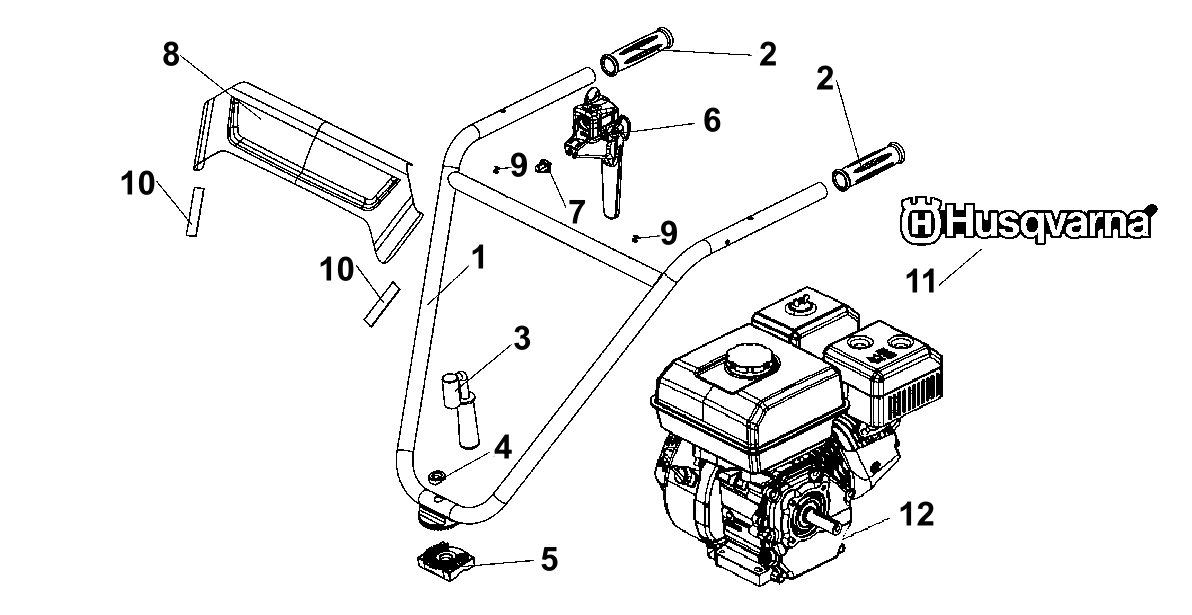 Husqvarna 590215701 onderdelentekening - positie 1