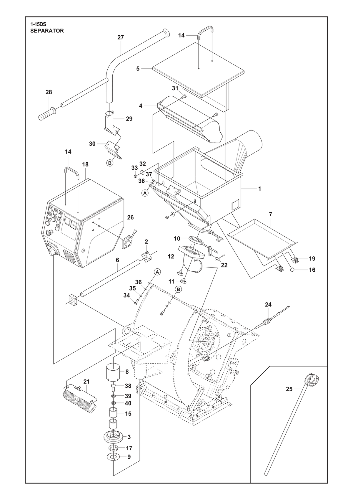 Husqvarna 533672402 onderdelentekening - positie 1