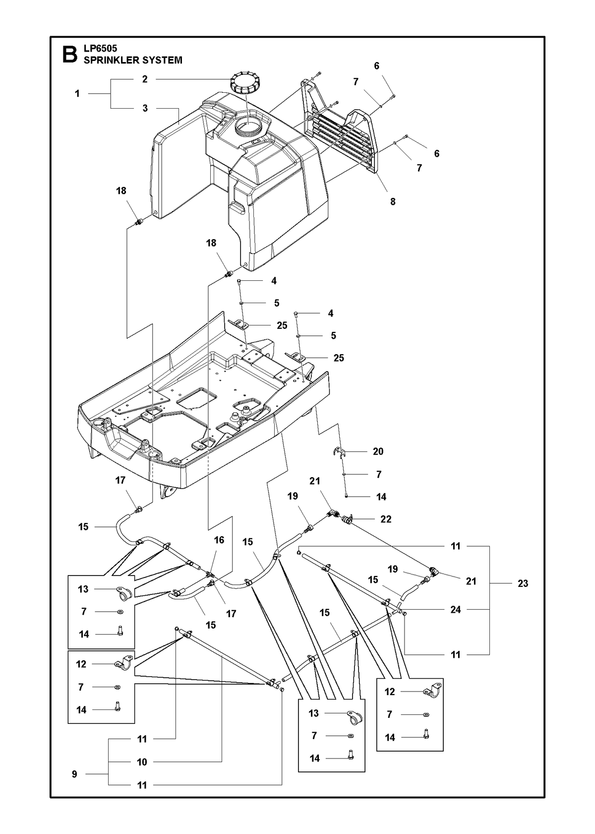 Husqvarna 598076901 onderdelentekening - positie 25