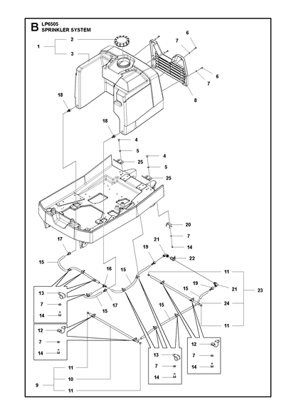 Husqvarna 598076901 onderdelentekening - positie 25