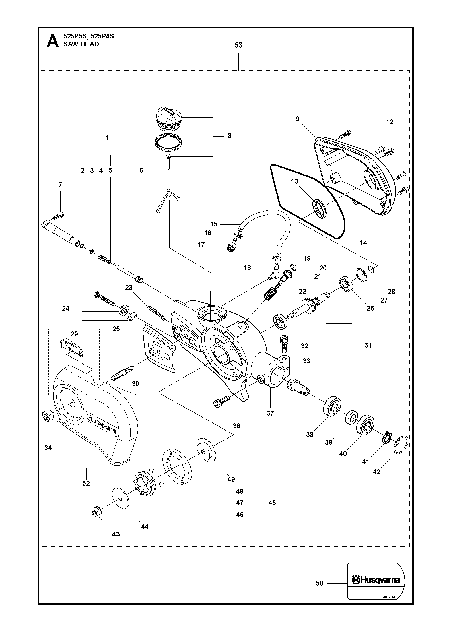 Husqvarna 503978201 onderdelentekening - positie 22