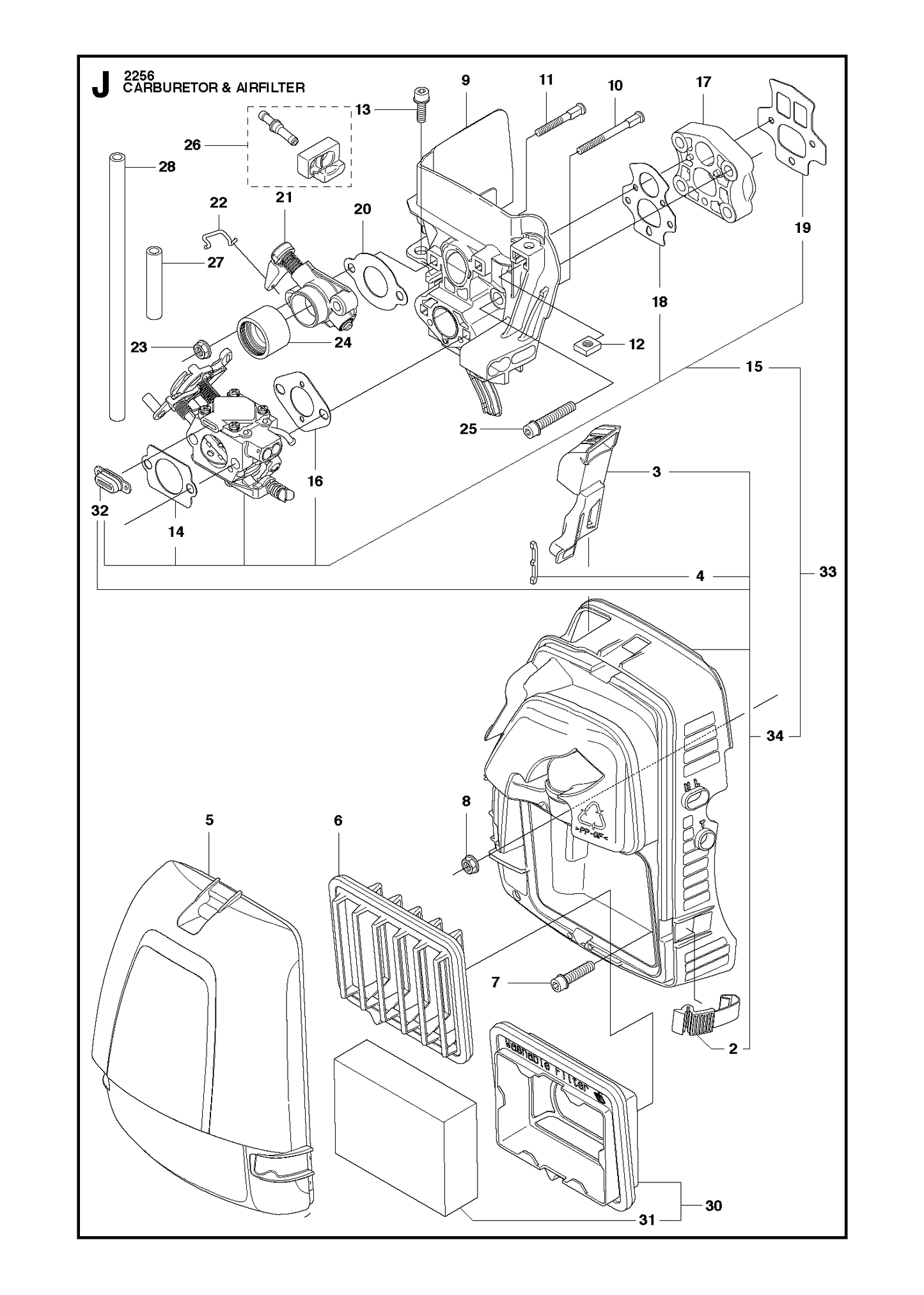 Husqvarna 503740103 onderdelentekening - positie 2