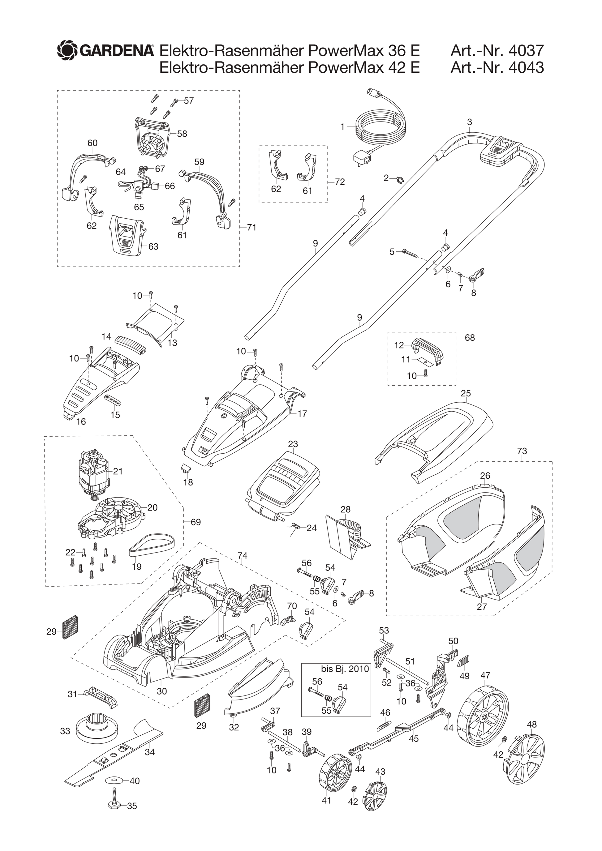 Husqvarna 510173602 onderdelentekening - positie 69