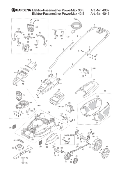 Husqvarna 510173602 onderdelentekening - positie 69
