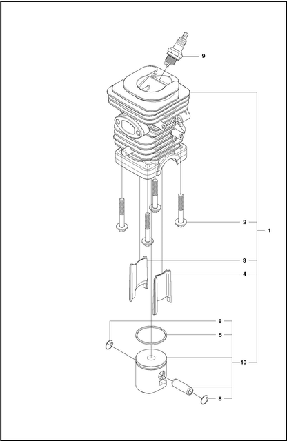 Husqvarna 545081501 onderdelentekening - positie 2