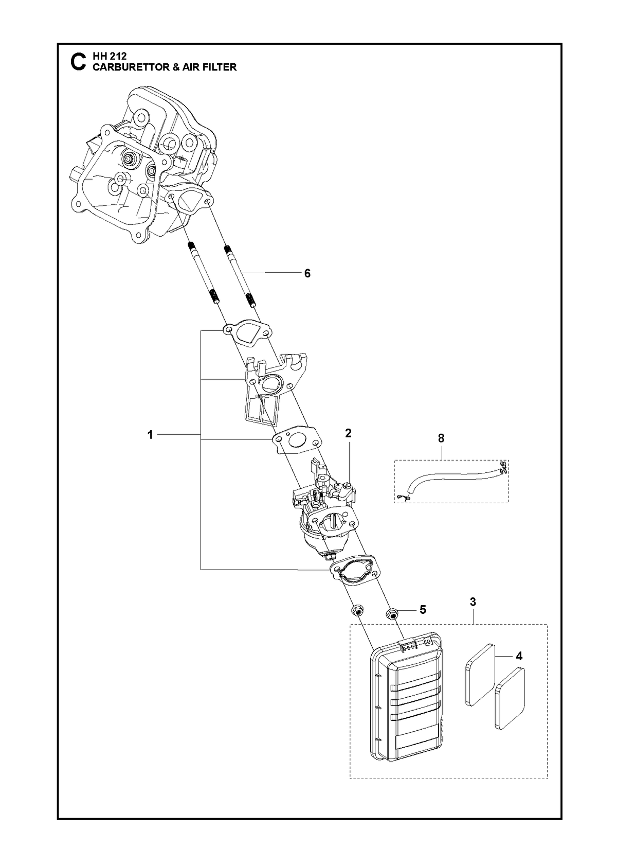 Husqvarna 598684420 onderdelentekening - positie 1