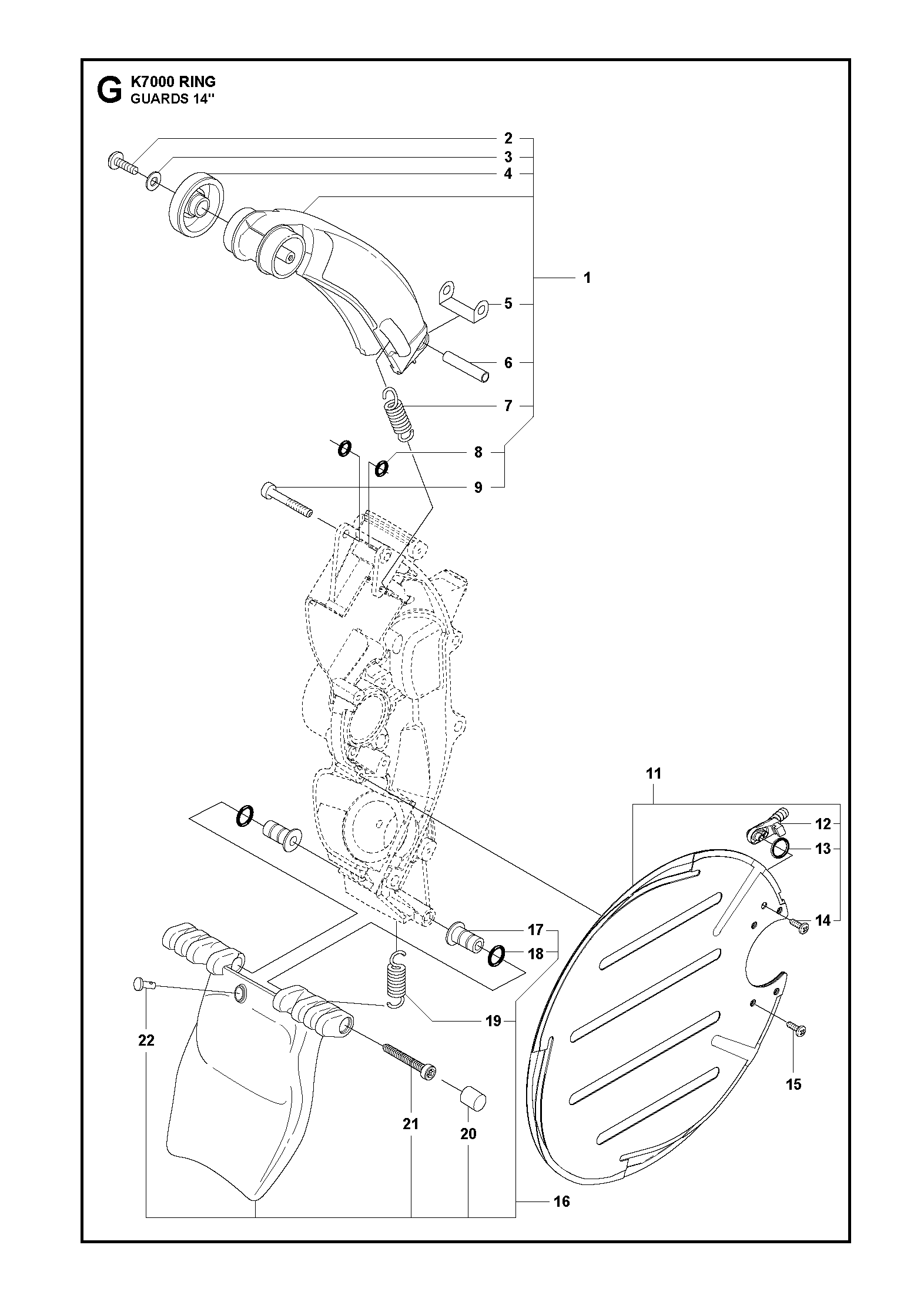 Husqvarna 506339601 onderdelentekening - positie 22