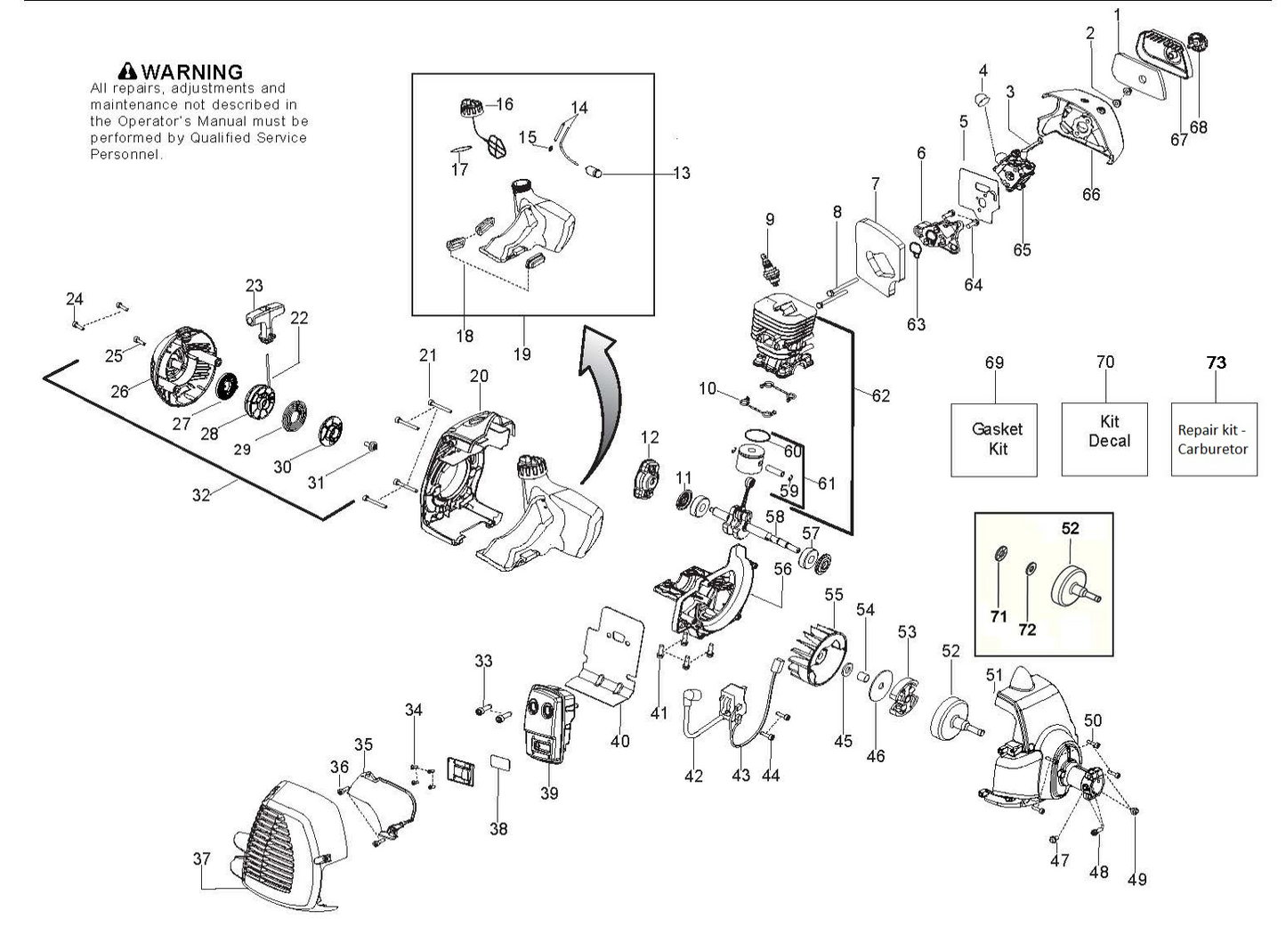 Husqvarna 504811801 onderdelentekening - positie 73