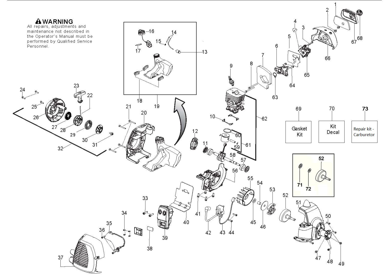 Husqvarna 504811801 onderdelentekening - positie 73
