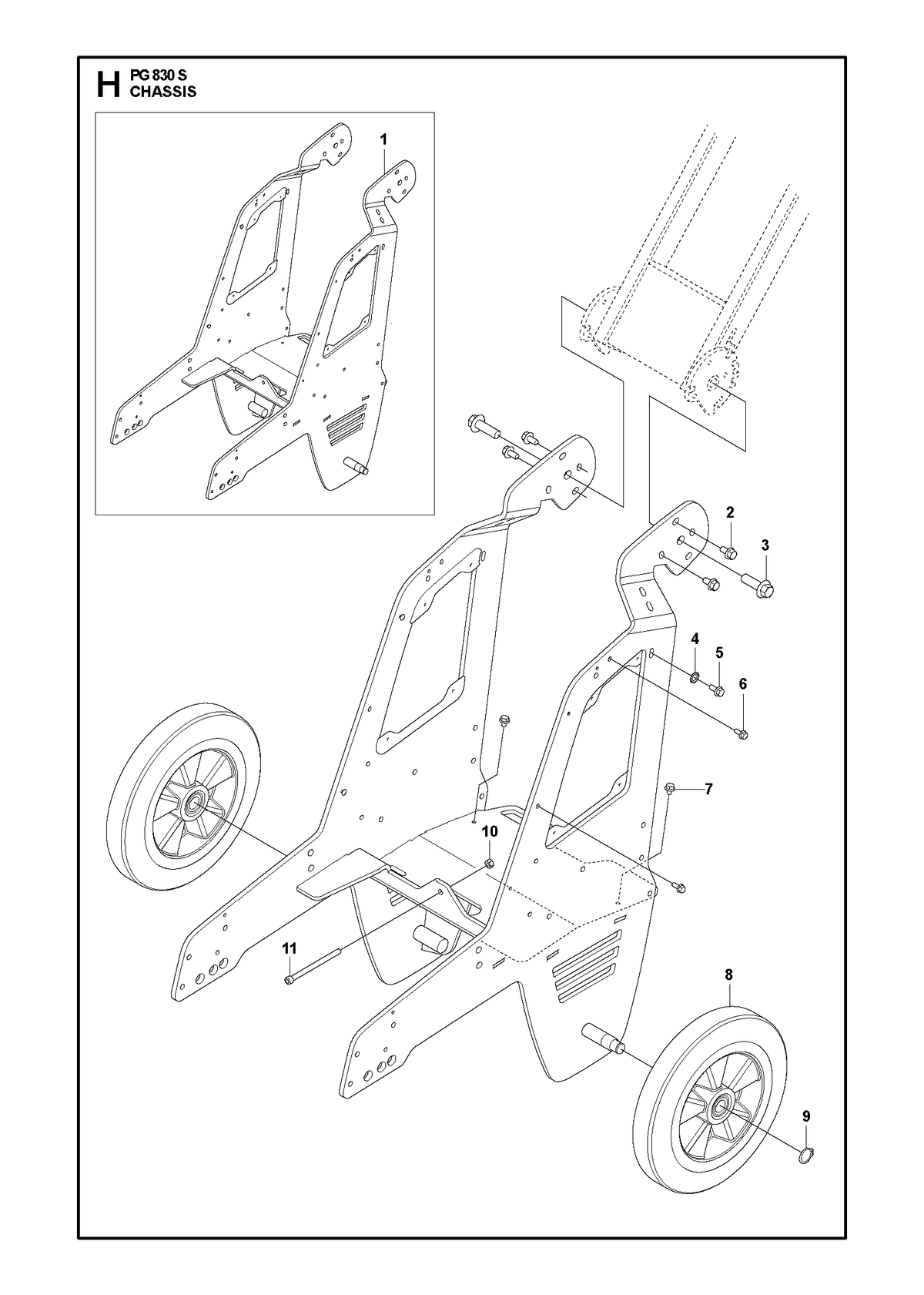 Husqvarna 597144701 onderdelentekening - positie 1