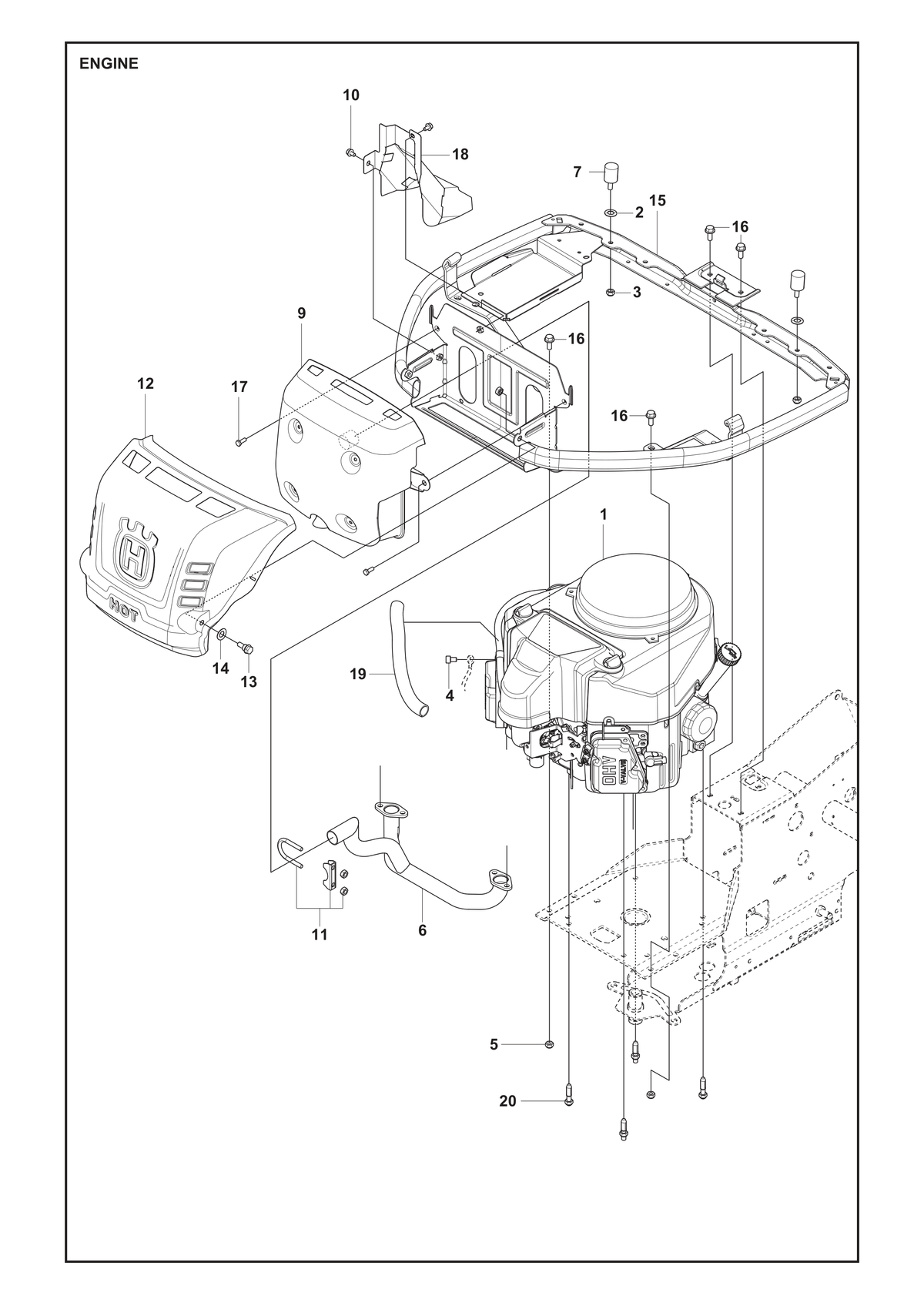 Husqvarna 578768002 onderdelentekening - positie 1