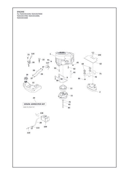 Husqvarna 532414118 onderdelentekening - positie 110