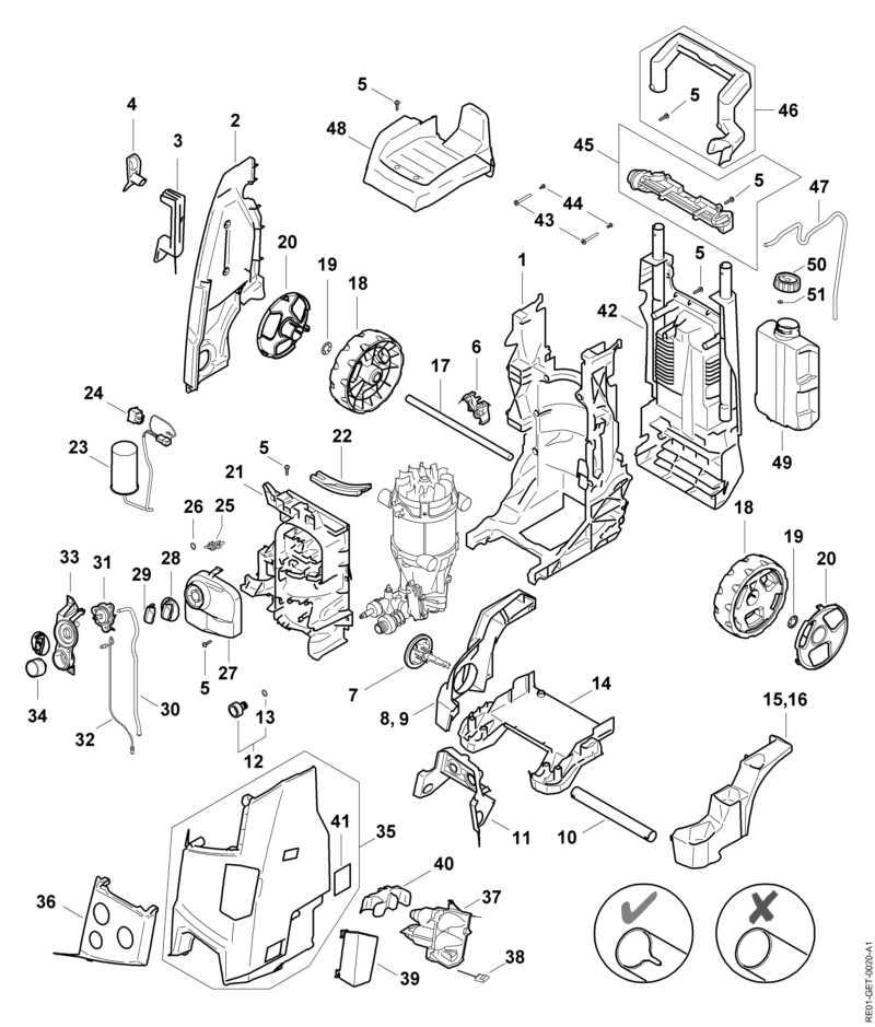 STIHL RE017060702 Afdekkap positie 48 technische tekening