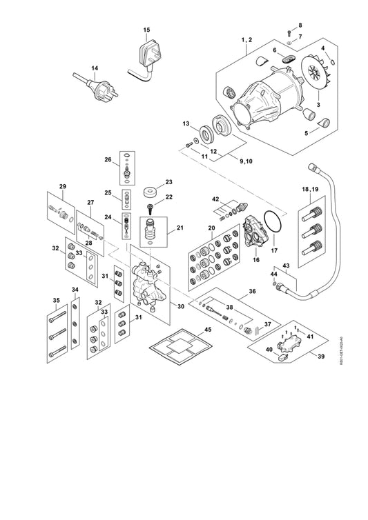 STIHL 9298-021-3887 Bevestigingsplaat positie 34 technische tekening
