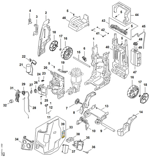 STIHL RE015104102 Drukverstelling positie 7 technische tekening