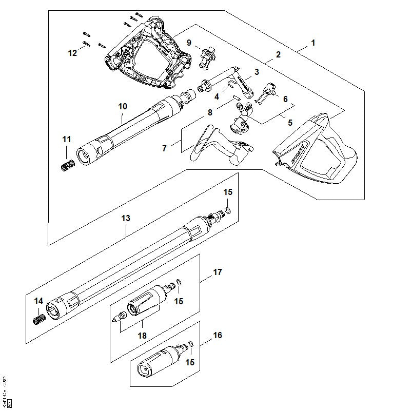 STIHL RE015001627 Rotorsproeier positie 17 technische tekening