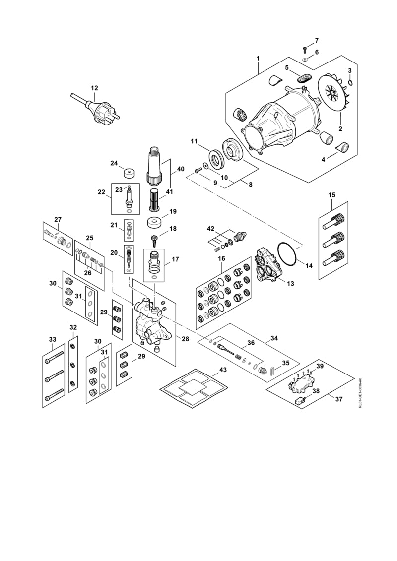 STIHL RE017907101 Verbindingsstuk positie 22 technische tekening