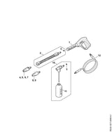 STIHL RE025000801 Hogedrukslang positie 12 technische tekening