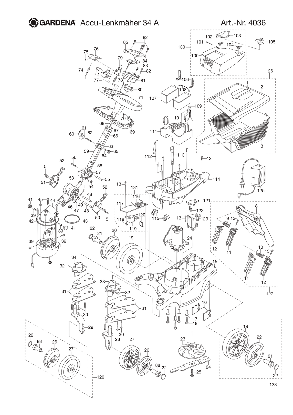 Husqvarna 520527601 onderdelentekening - positie 129