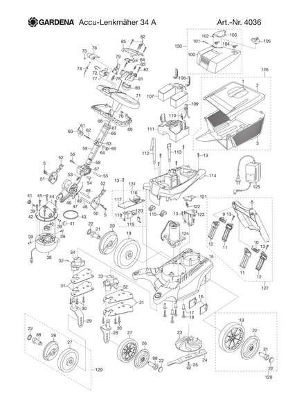 Husqvarna 520527601 onderdelentekening - positie 129