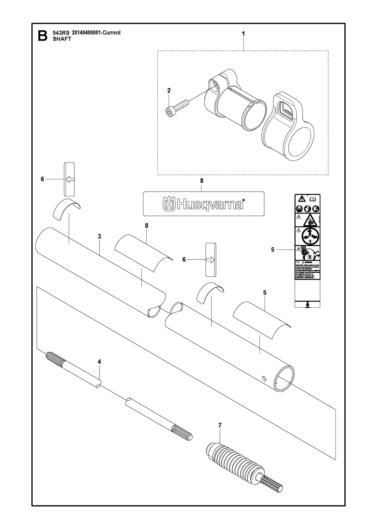 Husqvarna 584636901 onderdelentekening - positie 8
