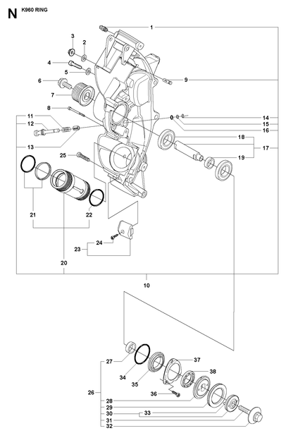 Husqvarna 506389007 onderdelentekening - positie 10