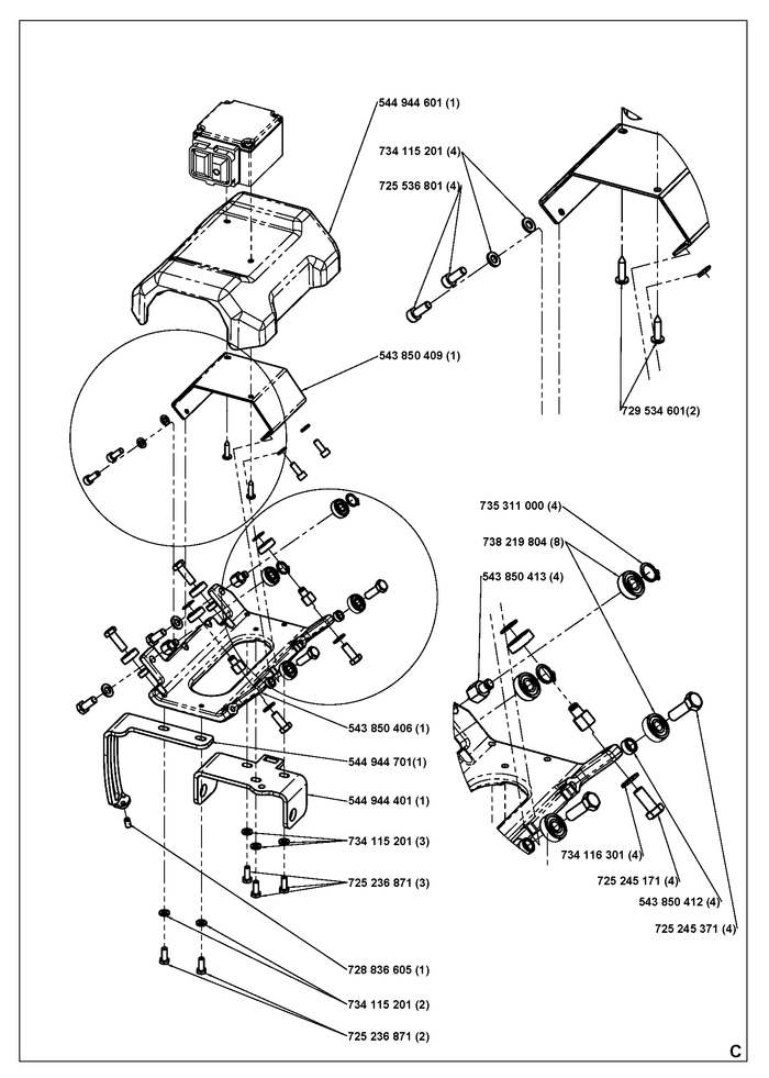 Husqvarna 728836605 onderdelentekening - positie 10