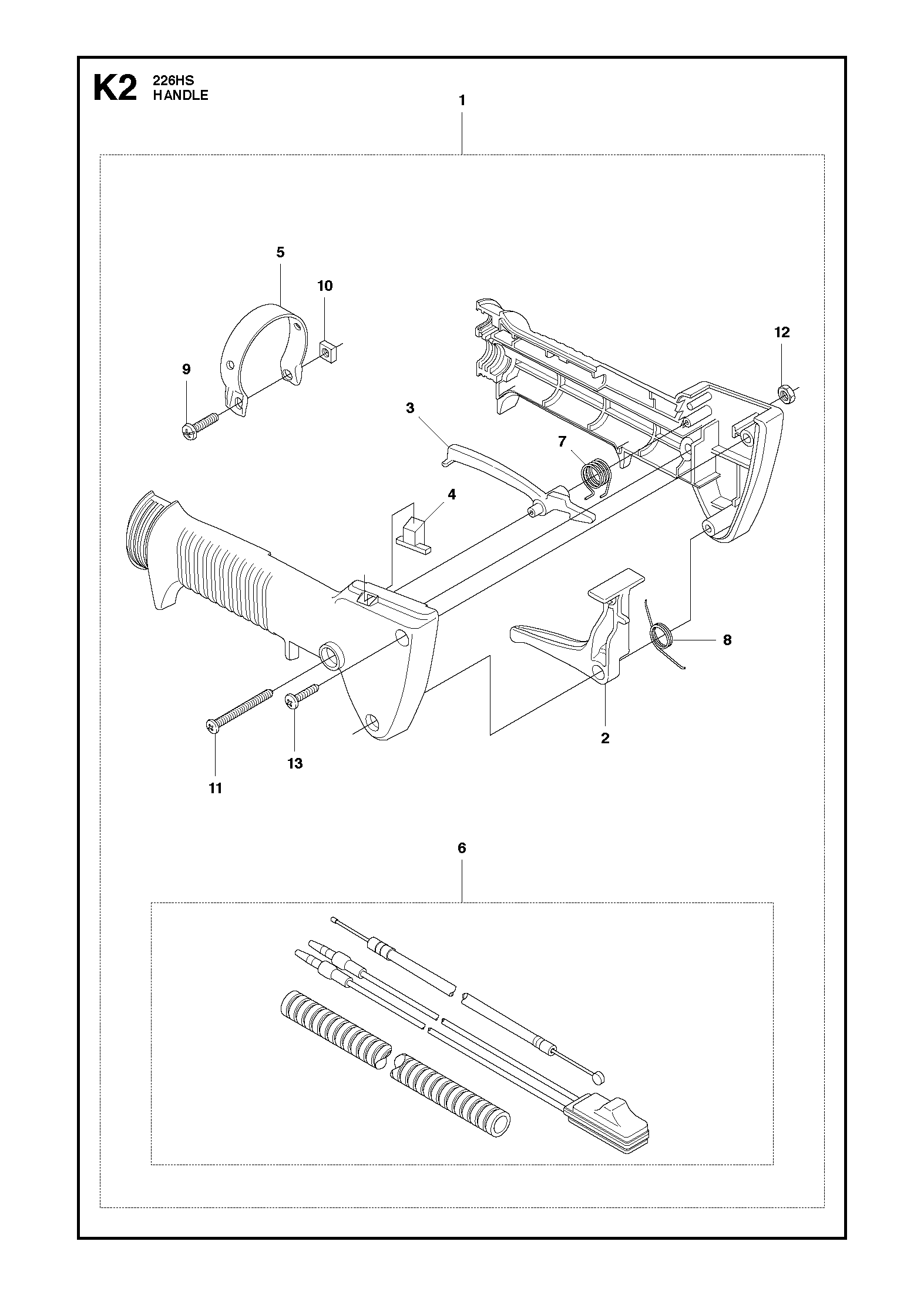 Husqvarna 506687001 onderdelentekening - positie 1