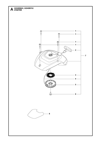 Husqvarna 593888903 onderdelentekening - positie 8