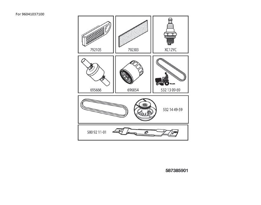 Husqvarna 580921101 onderdelentekening - positie 8